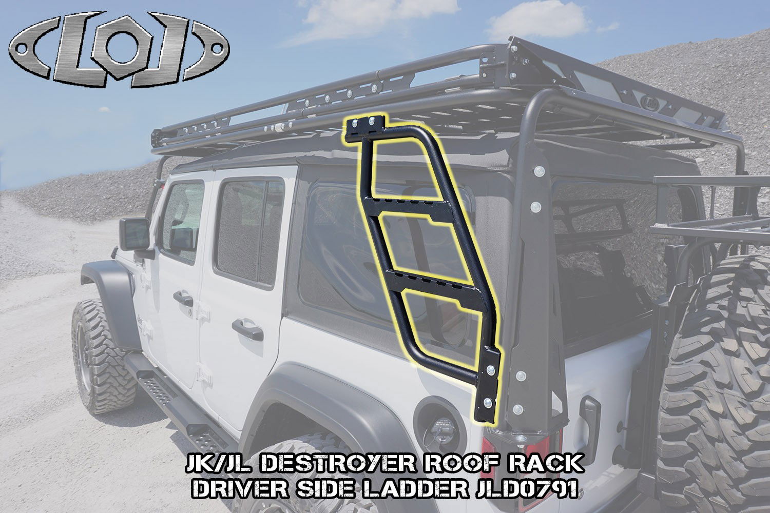 JK / JL Destroyer Roof Rack Drivers Side Ladder