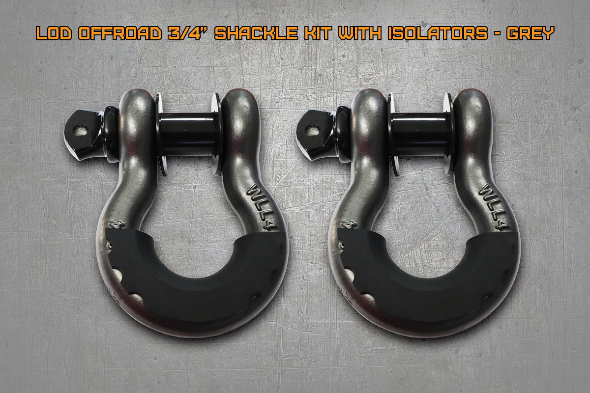 LoD Offroad 3/4” Shackle Kit with Isolators - Grey