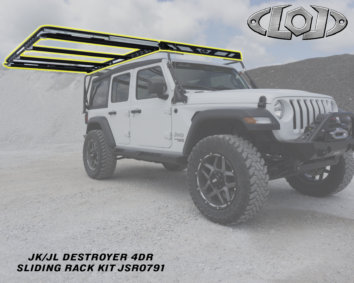 JK/JL Destroyer 4 Door Sliding Roof Rack Option (Mounts to Base Rack)
