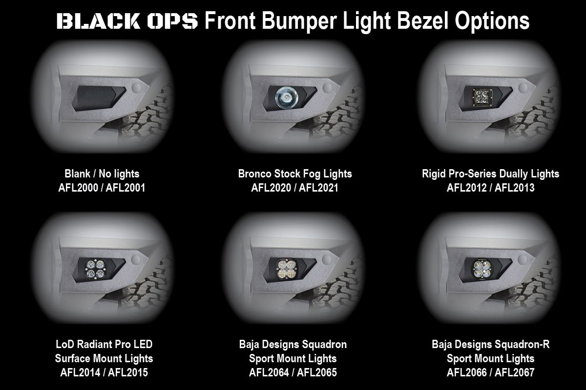 Black-O.P. Front Light Bezel (pair)