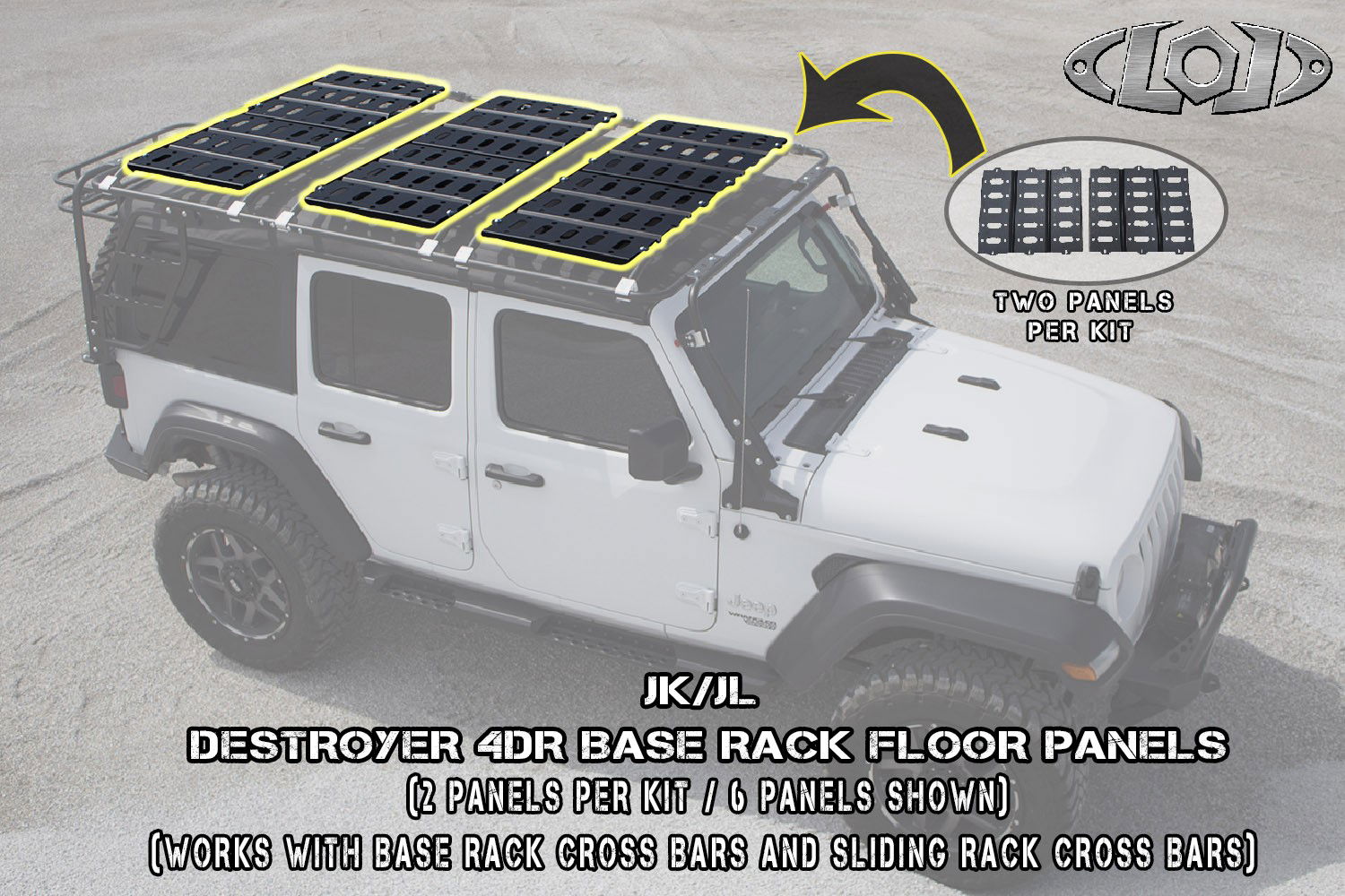 JK / JL Destroyer Roof Rack Aluminum Floor Kit (2 panels per kit)