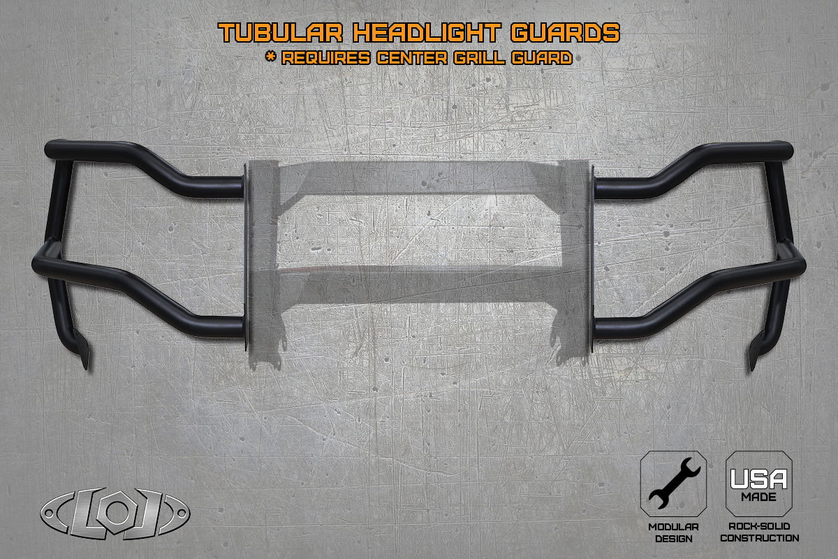 Ford Destroyer Tubular Headlight Guards (requires Center Grill Guard)