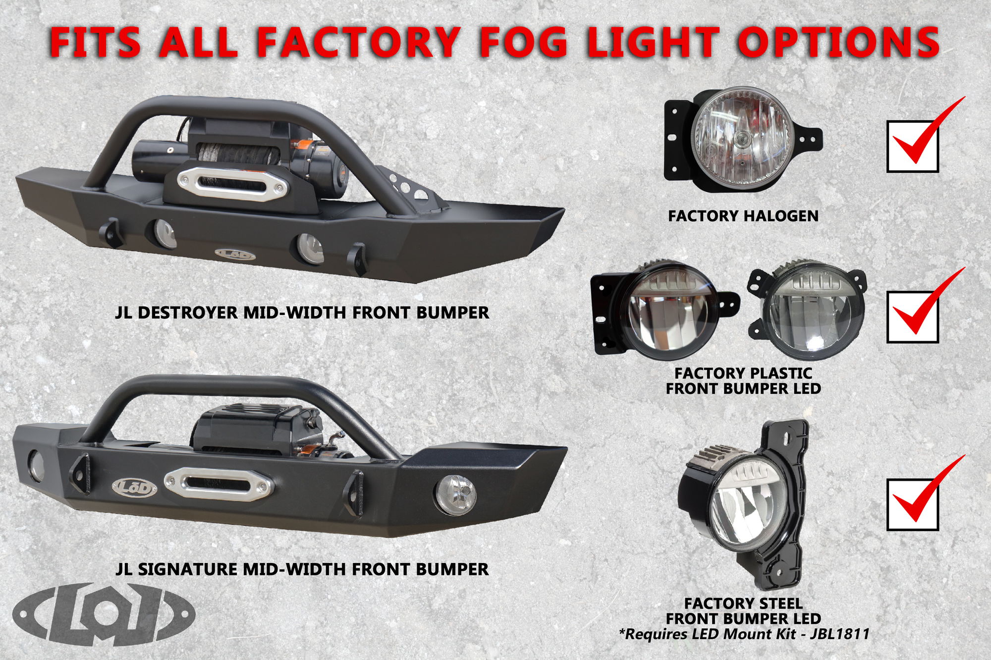 LoD Offroad | LoD Offroad JT/JL Destroyer Full-Width Front Bumper