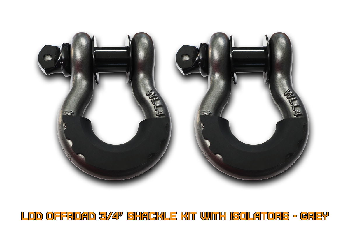 LoD Offroad | LoD Offroad 3/4” Shackle Kit with Isolators - Grey